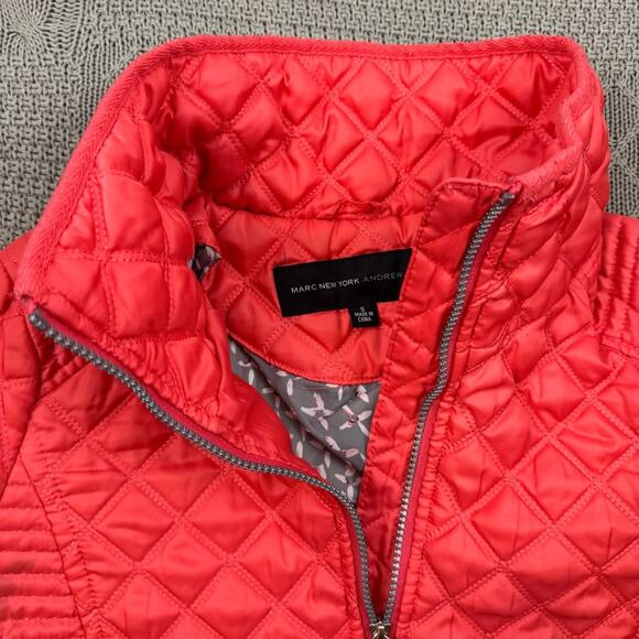Marc New York Andrew Marc Quilted Coral Women’s Jacket ~ S - Picture 14 of 14